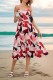 Geometric Patterns Red Spaghetti Dress