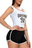 Plain Contrast Tape Shorts