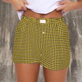Retro High Waist Plaid Shorts