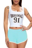 Plain Contrast Tape Shorts