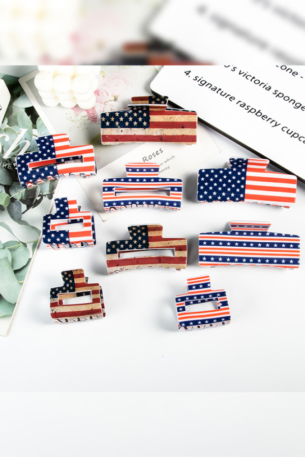 Independence Day US Flag Hair Clip