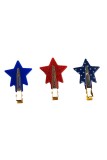 Start Shape American Flag Print Hair Clip MOQ 5pcs
