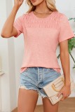 Plain Crew Neck Short Sleeves Top