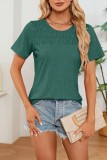Plain Crew Neck Short Sleeves Top