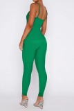 Plain Spaghetti One Piece Knitting Jumpsuit