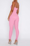 Plain Spaghetti One Piece Knitting Jumpsuit