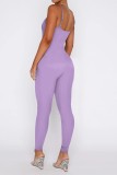 Plain Spaghetti One Piece Knitting Jumpsuit