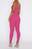 Plain Spaghetti One Piece Knitting Jumpsuit