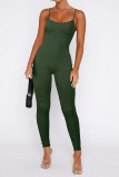 Plain Spaghetti One Piece Knitting Jumpsuit