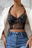 Lace Flower Spaghetti Corset Top