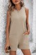 Plain Sleeveless Pockets Romper