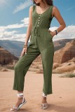 Sleeveless Plain One Piece Jumpsuit