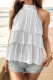 White Splicing Sleeveless Top