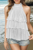 White Splicing Sleeveless Top