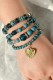Heart Pendant Beads Bracelets MOQ 5pcs