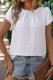 White Jacquard Spot Turlip Sleeves Blouse