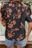Puff Sleeves Floral Print Top