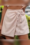 Apricot High Waist Textured Shorts