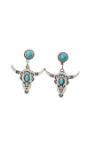 Western Bull Skull Earrings MOQ 5pcs