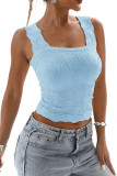 Plain Jacquard Floral Slip Tank Top