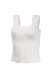 Plain Jacquard Floral Slip Tank Top