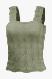 Plain Jacquard Floral Slip Tank Top