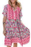 Bohemia V Neck Ruffle Dress