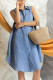 Blue Button Up Shirt Dress
