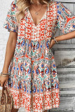 Bohemia V Neck Ruffle Dress