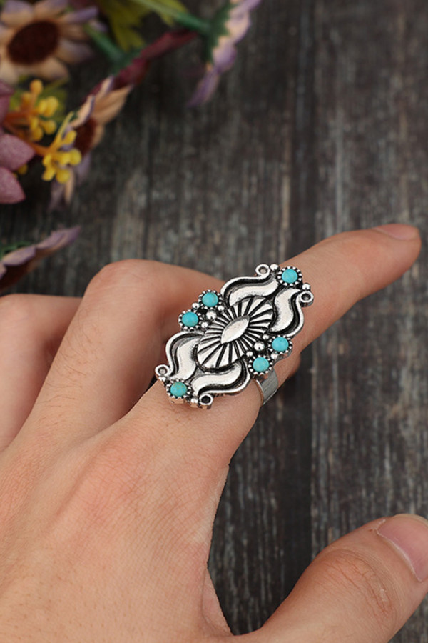Boho Turquoise Rings MOQ 5pcs