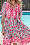 Bohemia V Neck Ruffle Dress