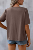 Plain V Neck Embroidery Floral Blouse