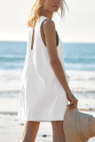 Plain Pockets Loose Sleeveless Romper