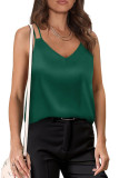 Plain V Neck Strappy Tank Top