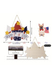 Independence Day US Flag Wooden Doorplate Accessory