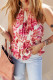 Pitaya Pink Hollowed Halterneck Floral Peplum Tank Top