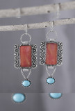 Turquoise Metal Earrings