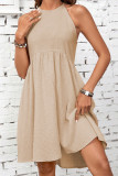 Khaki Halter Sleeveless Babydoll Dress
