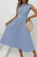 Blue Twisted Pleated Sleeveless Maxi Dress