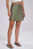 Plain Silky A Line Skirt