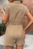 Khaki One Piece Button Romper