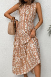 Sleeveless Splicing Printed Maxi Dress
