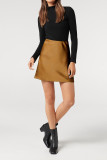 Plain Silky A Line Skirt