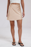 Plain Silky A Line Skirt