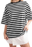 Striped Crew Neck Loose Top