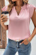 Plain Textured V Neck Frilled Blouse