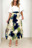 Tie Dye High Waist Smocked Skirt Dress