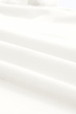White Casual Plain Crew Neck Tee