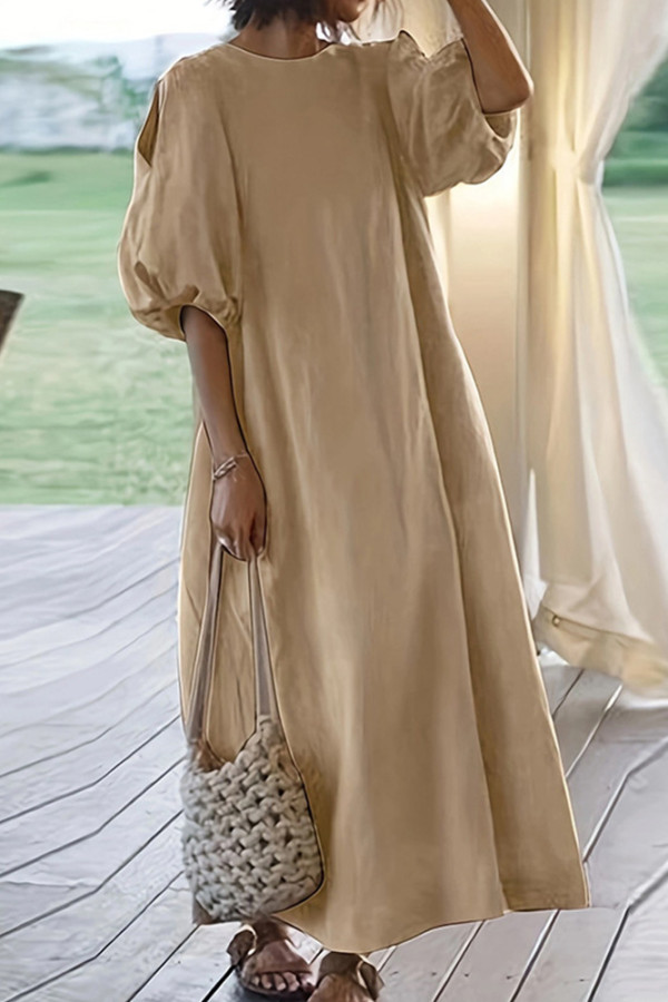 Khaki Loose Fit Maxi Dress