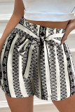 Zebra Aztec Printed High Waist Shorts